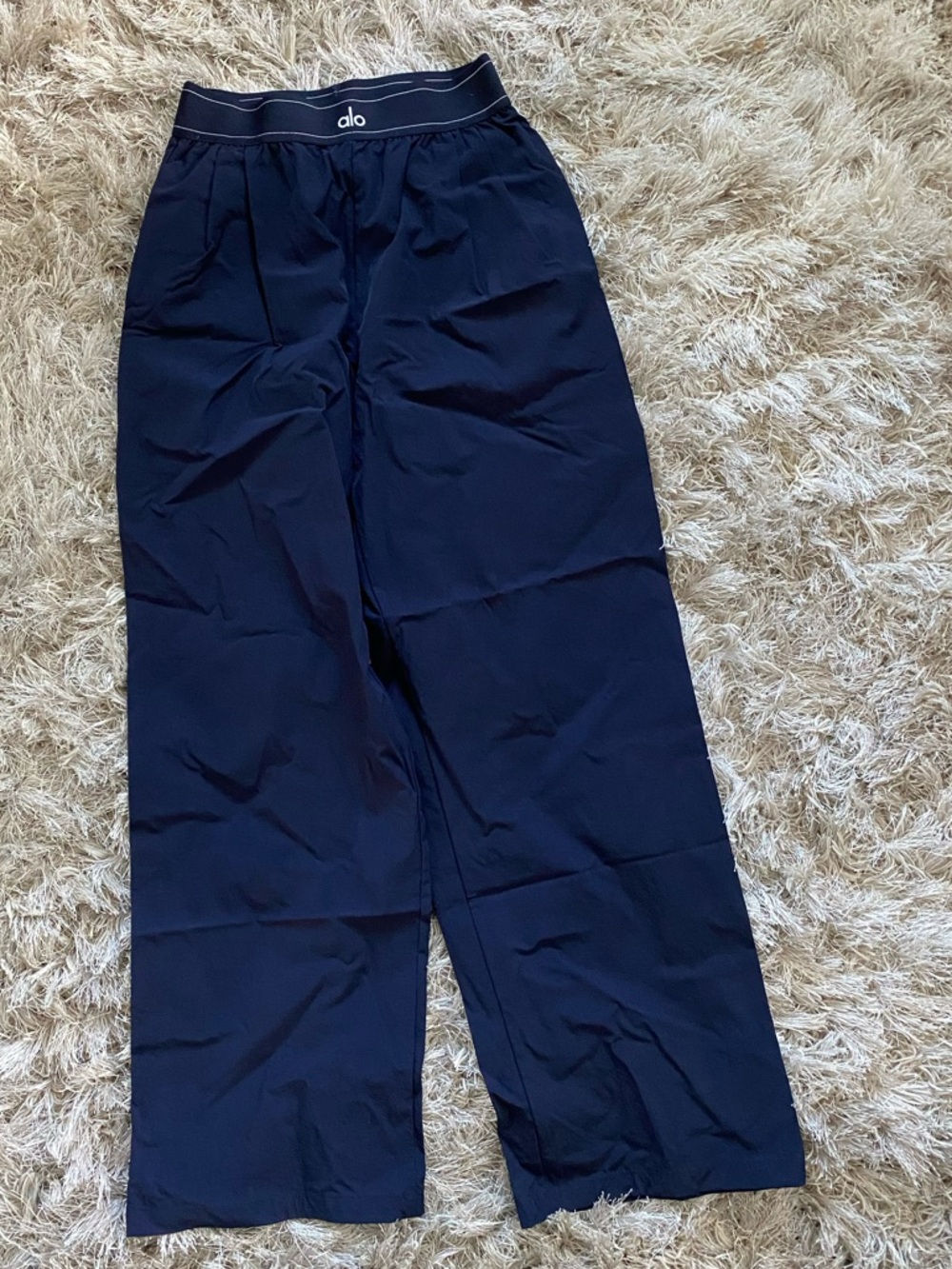 Alo Wide Leg “Suit Up” Pants in Navy